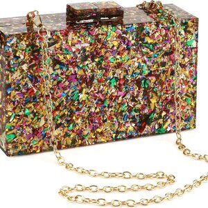 Brand New Acrylic Multicolor Geometric Purse